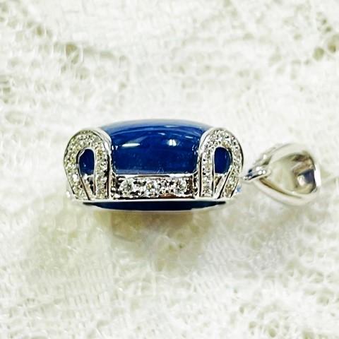 Pt 900　スターサファイア　ペンダント スターサファイア（中石ソーティング付き）　13.67ct Dia 0.34ct_4