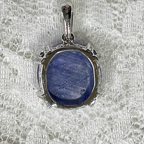 Pt 900　スターサファイア　ペンダント スターサファイア（中石ソーティング付き）　13.67ct Dia 0.34ct_6