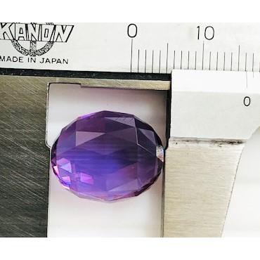 アメジスト オーバルローズカット風 15.27ct ルース ドイツ製 : gem 