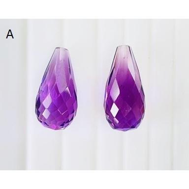 アメジスト　ブリオレット2個セット　長さ約20mm　ルースの画像