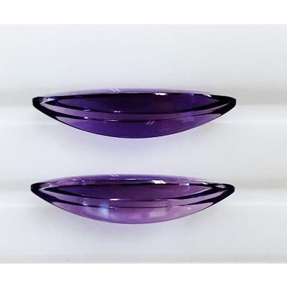 アメジスト　マーキス　バフトップ　ペア　2個合計　12.55ct　ルースの画像