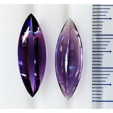 アメジスト　マーキス　バフトップ　ペア　2個合計　12.55ct　ルースの画像