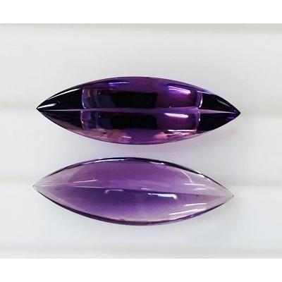 アメジスト　マーキス　バフトップ　ペア　2個合計　12.55ct　ルースの画像