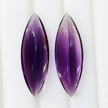 アメジスト　マーキス　バフトップ　ペア　2個合計　12.55ct　ルースの画像