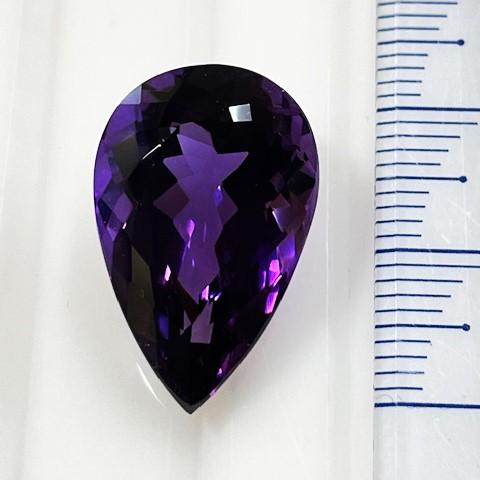 アメジスト ペアシェイプ 14.67ct ルース 天然ブルートパーズ