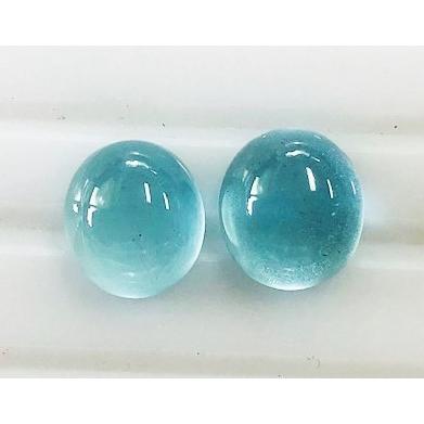 ミルキーアクアマリン オーバルカボションカット 2個セット 6 62ct Sold Out Yaq 019 宝石のいちのせ 通販 Yahoo ショッピング