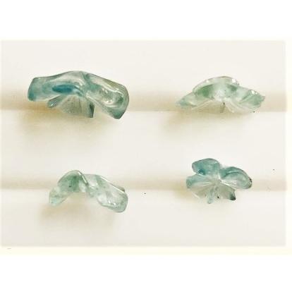 アクアマリン フラワーカービング アクアマリン 花カービング 4個セット 7.78ct ルース : gem