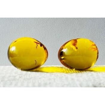 琥珀　卵型ペア　2個合計　63.89ct_1
