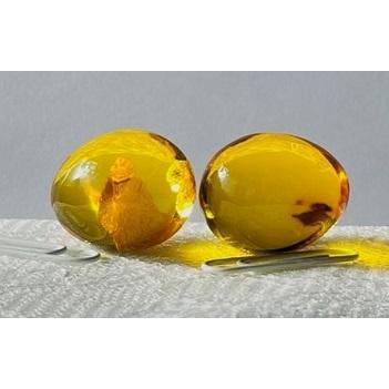 琥珀　卵型ペア　2個合計　63.89ct_2