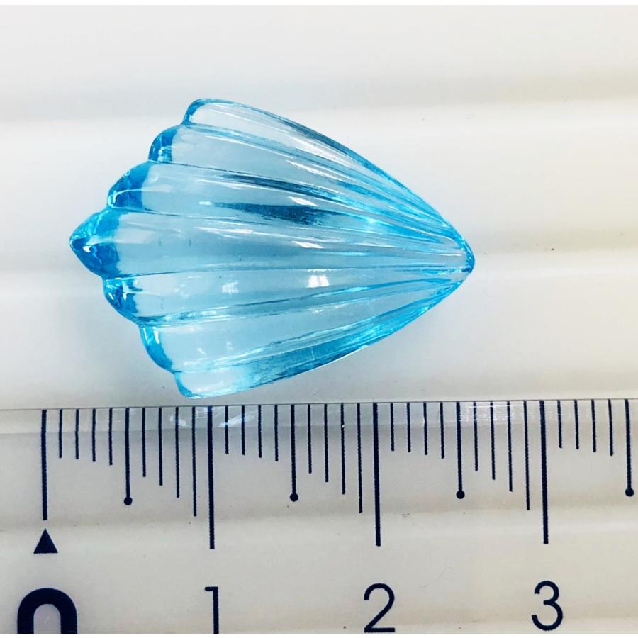 ブルートパーズ　カービング　22.91ct　ルースの画像