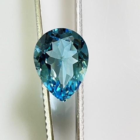 ブルートパーズ ペアシェイプ 9.10ct ルース : gem-ichinoseYahoo!店
