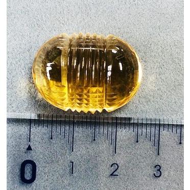 シトリン　大粒カボションカット　カービング37.81ct　ルースの画像