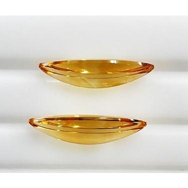 シトリン　バフトップ　マーキスカット　2個合計　9.44ct　ペア　ルースの画像