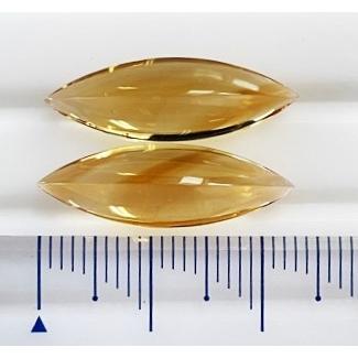 シトリン　バフトップ　マーキスカット　2個合計　9.44ct　ペア　ルースの画像