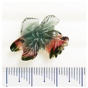 バイカラートルマリン　バラ カービング　15.20ct　ルースの画像