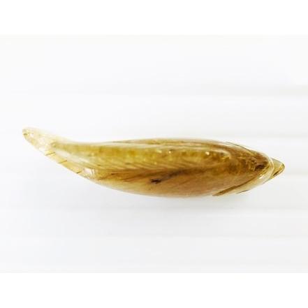ルチルクォーツ 魚カービング 121.47ct ルース ディスプレイ用ケース