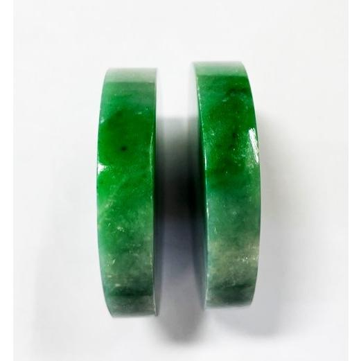 【天然ひすい板2枚】 ヒスイ 円板状 2個セット 2個合計 714.50ct （142.89g） 翡翠 : gem