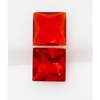 ファイヤーオパール プリンセスカット ペア 0.98ct ルース : gem