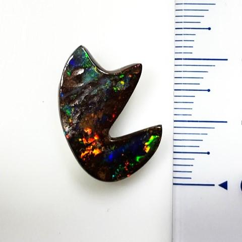 ボルダーオパール　11.37ct オーストラリア産　ルース　鑑別書付きの画像