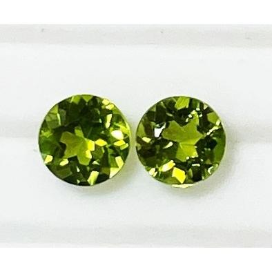 ペリドット ラウンドカット 2個セット 2.73ct ルース 『ソウルイーター
