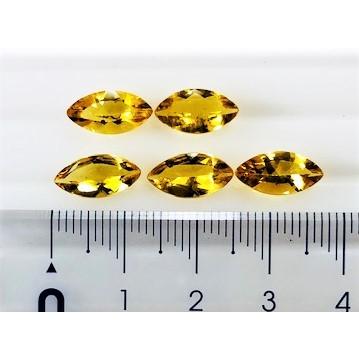 イエローベリル　マーキス　5個セット 7.30ct　ルースの画像