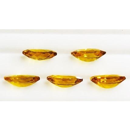 イエローベリル　マーキス　5個セット 7.30ct　ルースの画像