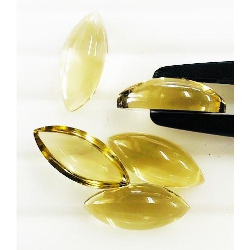 レモンクォーツ　マーキスカボション　5個セット　21.05ct　ルースの画像