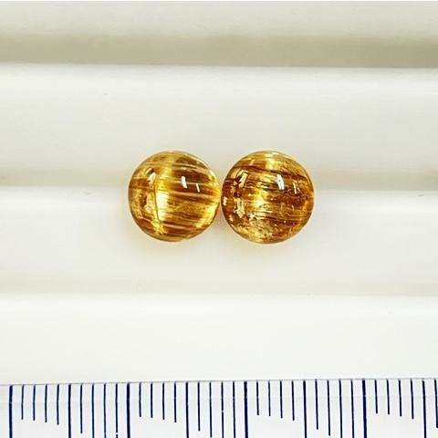 ルチルクォーツ　キャッツアイ　ペア　4.21ct｜gemichinose｜05