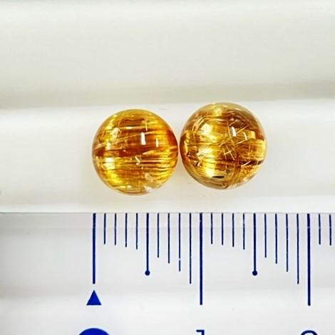 ルチルクォーツ　キャッツアイ　ペア　5.46ctの画像