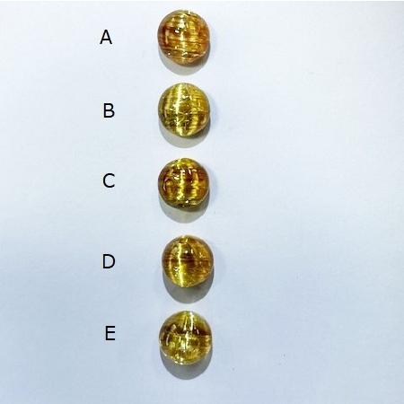 ルチルクォーツ　キャッツアイ　8mm ラウンドカボションの画像