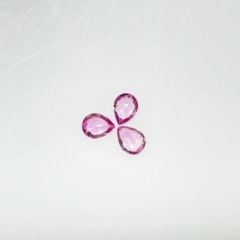 ピンクサファイア ペアシェイプ 3個 ルース : gem-ichinoseYahoo!店
