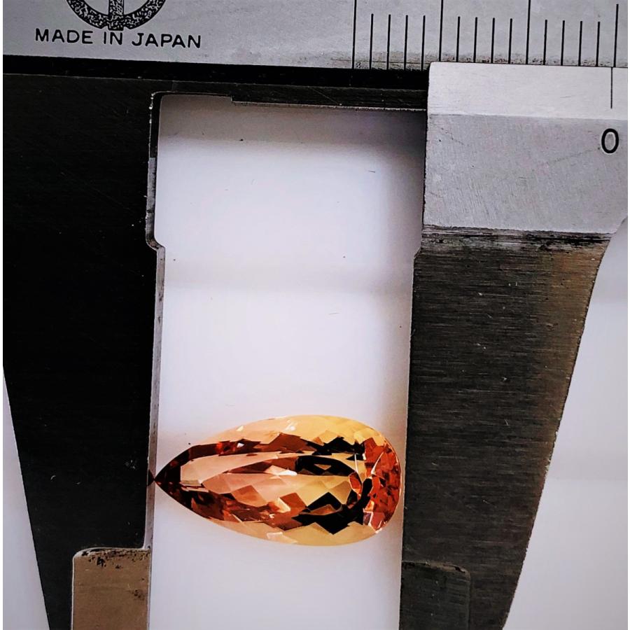 インペリアルトパーズ　ペアシェイプカット　4.62ct　ルースの画像