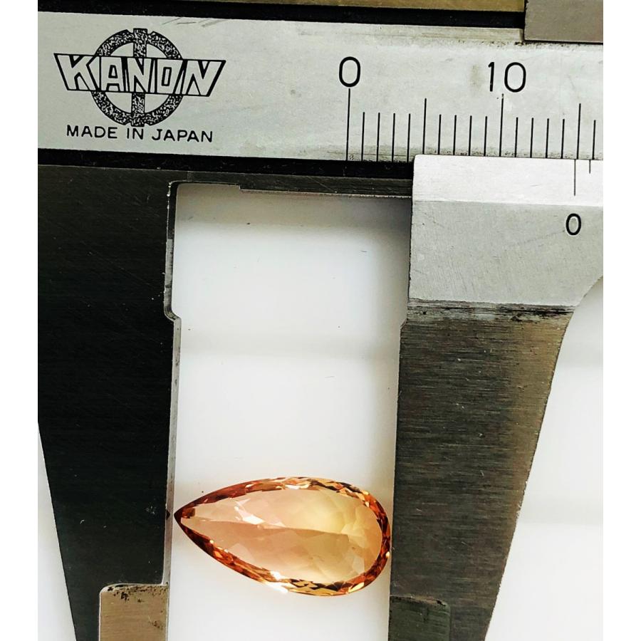 インペリアルトパーズ　ペアシェイプカット　4.62ct　ルースの画像