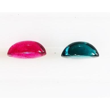 ピンク＆グリーントルマリン　カボション2個セット　4.21ct　ルースの画像