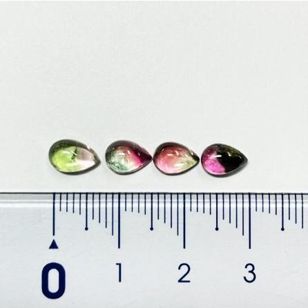 バイカラートルマリン カボション 約5x7mm ルース ペアシェイプ : gem