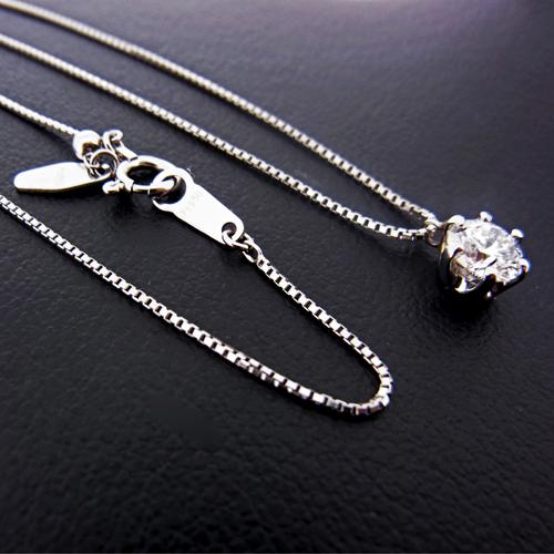 【新品 送料込み】 E-VS1-VERYGOOD ラウンドカット 一粒ダイヤモンド0.592ct ソリティア Pt900/Pt850 プラチナ立て爪プチネックレス【新品】【b1648】 【3717295847】(131054円)