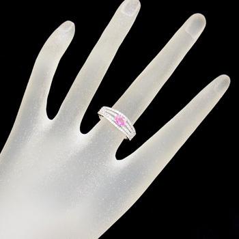 Pt900 パパラチアサファイア 0.466ct リング : ジェムライン