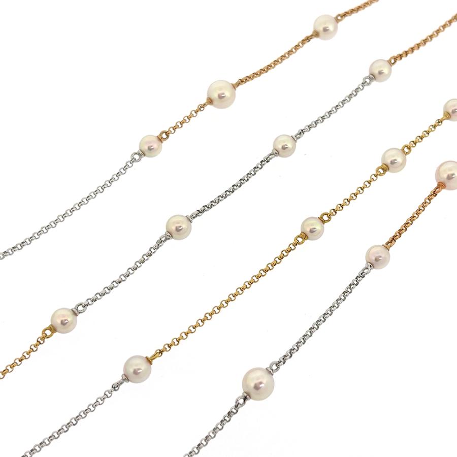 【ミキモト✨最高級品】あこや真珠 ステーションネックレス パール 18金 極美品 ミキモト K18 パール ロング ステーション ネックレス : ジェムライン