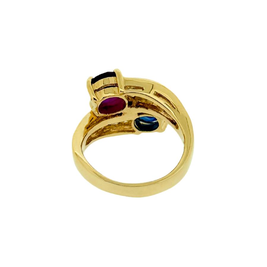 GIA鑑定書付 K18 ルビー 1.63ct サファイア 1.31ct ダイヤモンド 1.01ct リング_1
