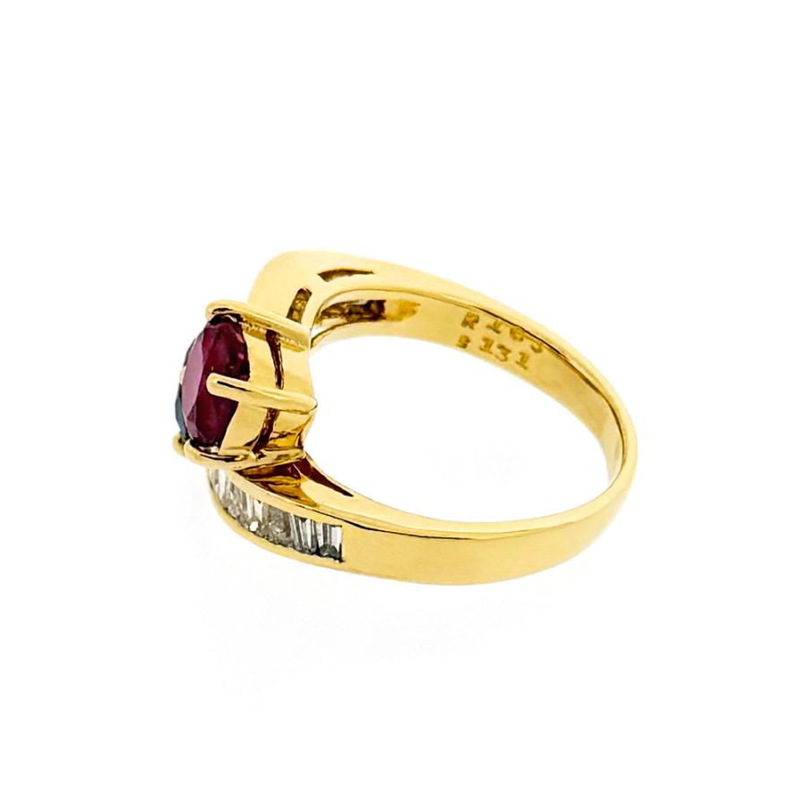 GIA鑑定書付 K18 ルビー 1.63ct サファイア 1.31ct ダイヤモンド 1.01ct リング_2