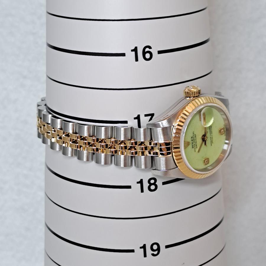 ROLEX デイトジャスト　モデルNo.69173 2コマ レディ デイトジャスト ロレックス 69173 2BR グリーンジェイド