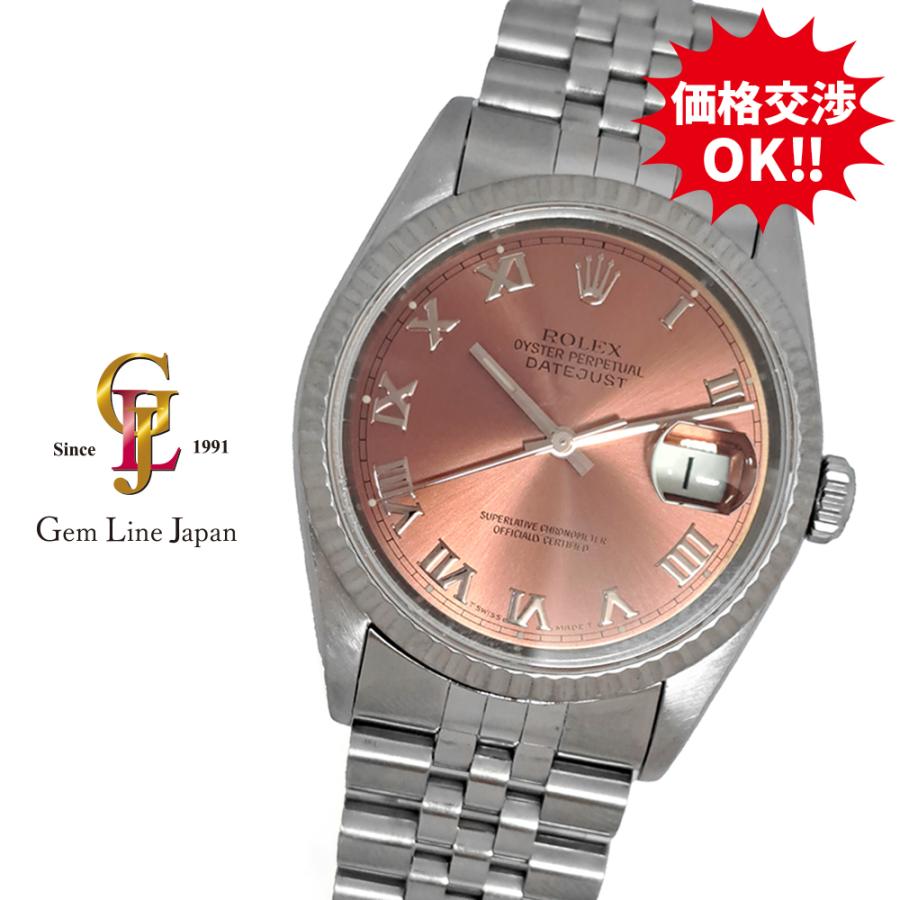 ロレックス ROLEX 16220 デイトジャスト ピンクローマン X番