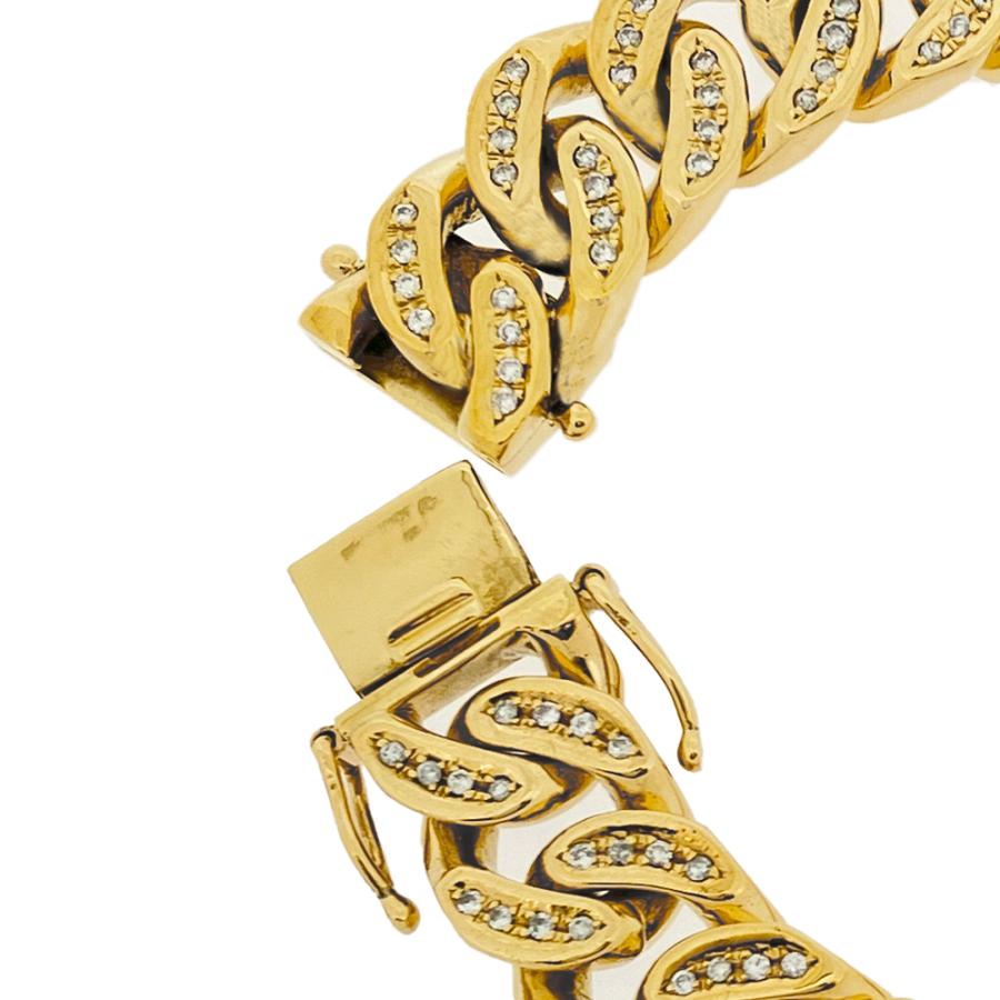 超豪華 K18 109.29g ダイヤモンド メンズ ブレスレット : ジェムライン