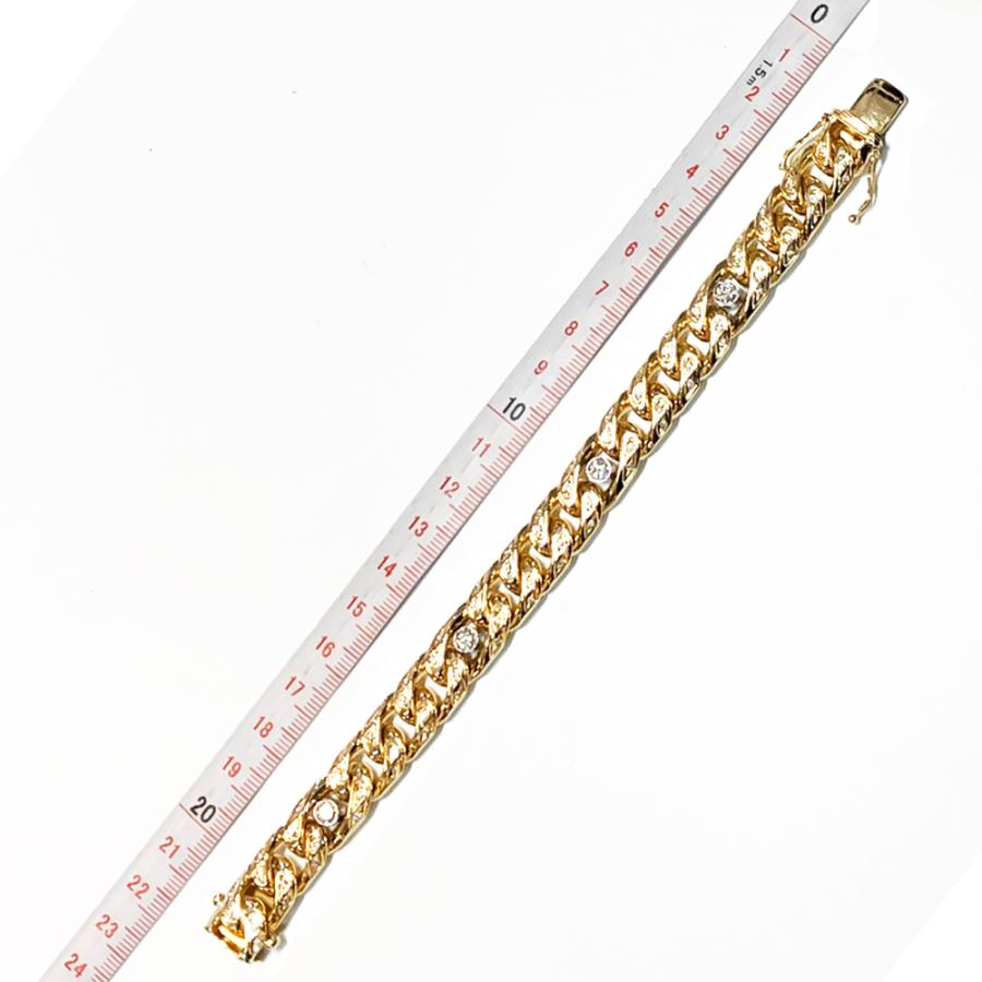超豪華 K18 Pm コンビ 120.12g ダイヤモンド 1.47ct 21cm メンズ 