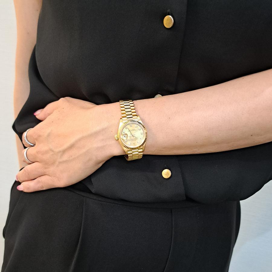 レディ デイトジャスト ロレックス 69178G R番 金無垢 シャンパン