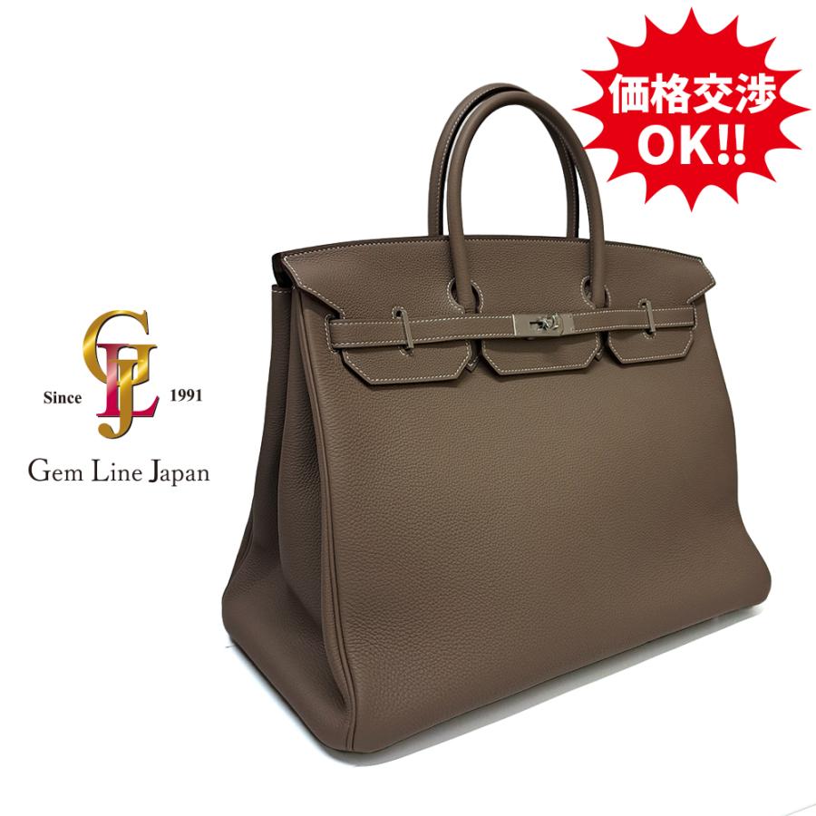 Birkin エルメス バーキン40 エトゥープ トゴ シルバー金具 B刻印 ユニ