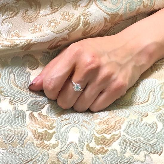 NGL鑑別書付 パライバトルマリン 0.05ct ダイヤモンド 0.36ct プラチナ 