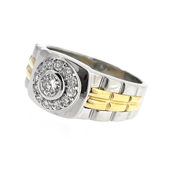 K18/Pt900 21.27g ダイヤモンド 0.366ct 脇ダイヤ 0.41ct コンビ