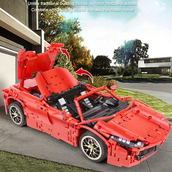 レゴ互換品 電源キット付 フェラーリ 488 レッド スパイダー スーパー