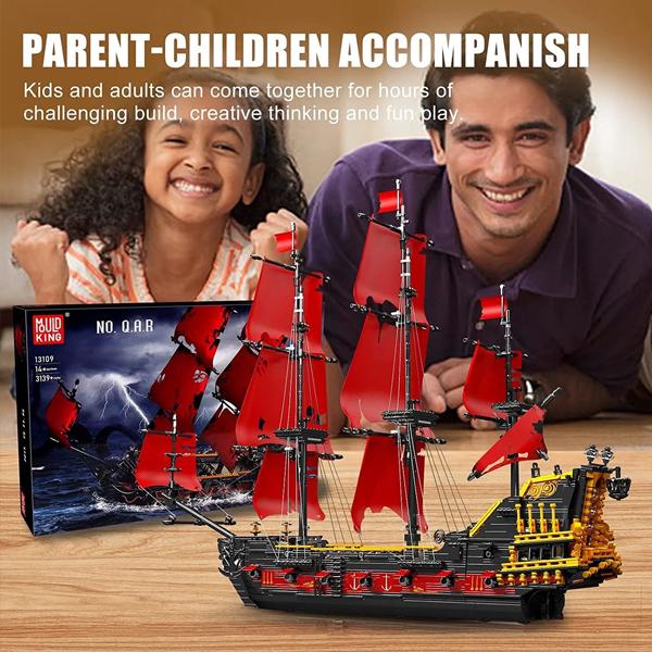 ヨット アン女王の復讐号 3139ピース レゴ互換品 組立ブロック船
